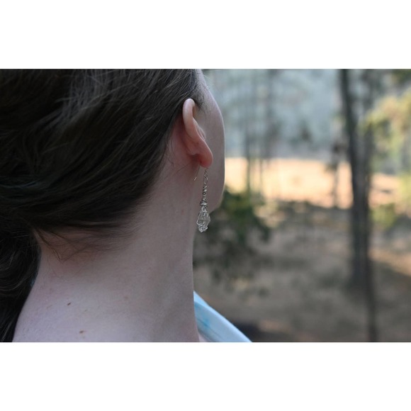 Large Dangle Earrings, Wire Wrapped Earrings, sterling silver, Gift for … - Picture 3 of 8